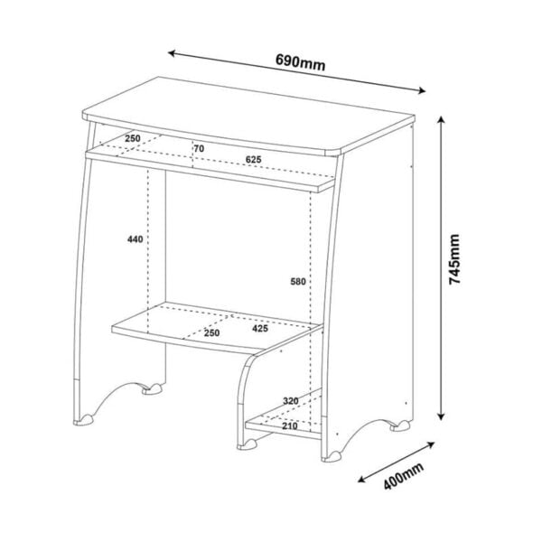 Escritorio Para ordenador Mesa De Computador Moderno Blanco - Image 3