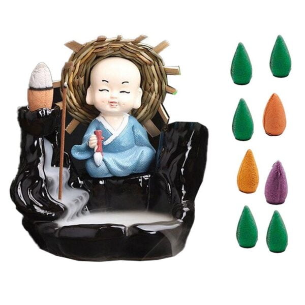 Buda Sonriente Quemador De Incienso + Cono De Incienso