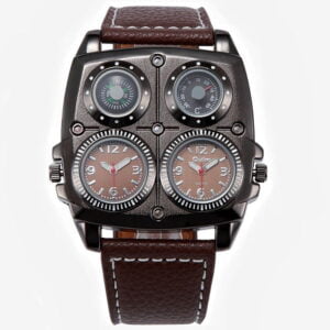 Reloj OULM Vintage Grande Zonas Horarias Duales Para Hombre