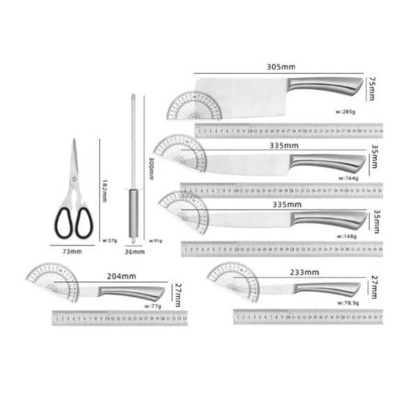 Juego Set Cuchillos De Cocina Acero Inoxidable 9 Piezas - Image 4