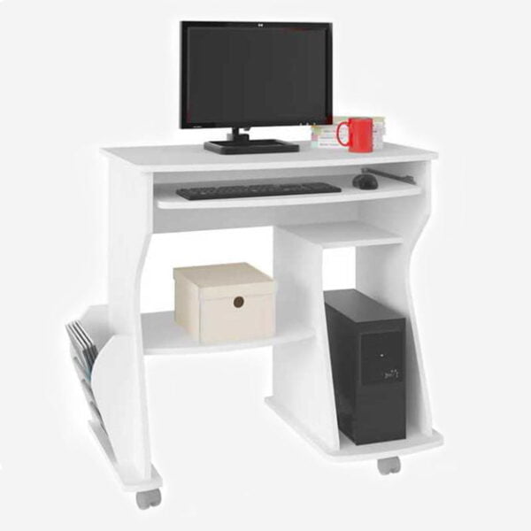 Escritorio Mesa De Computador Con Entrepaños Color Blanco