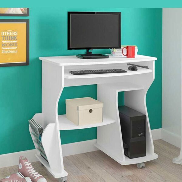 Escritorio Mesa De Computador Con Entrepaños Color Blanco - Image 2