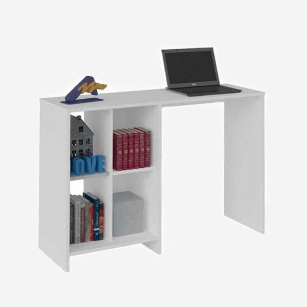 Escritorio Mesa De Computador Con Biblioteca Color Blanco