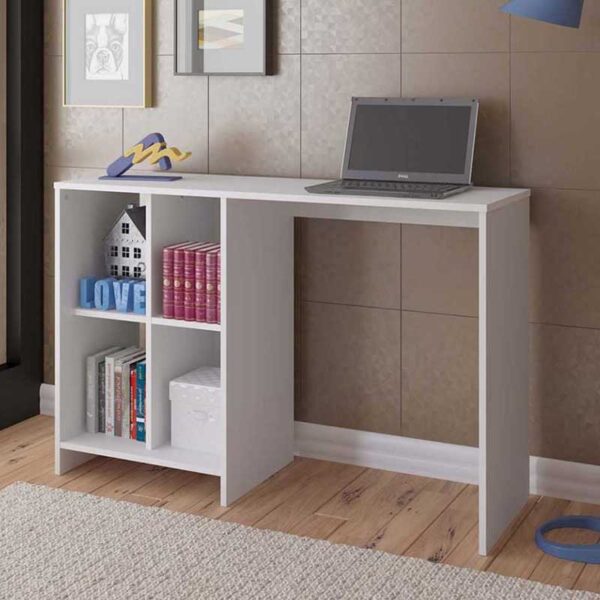 Escritorio Mesa De Computador Con Biblioteca Color Blanco - Image 2