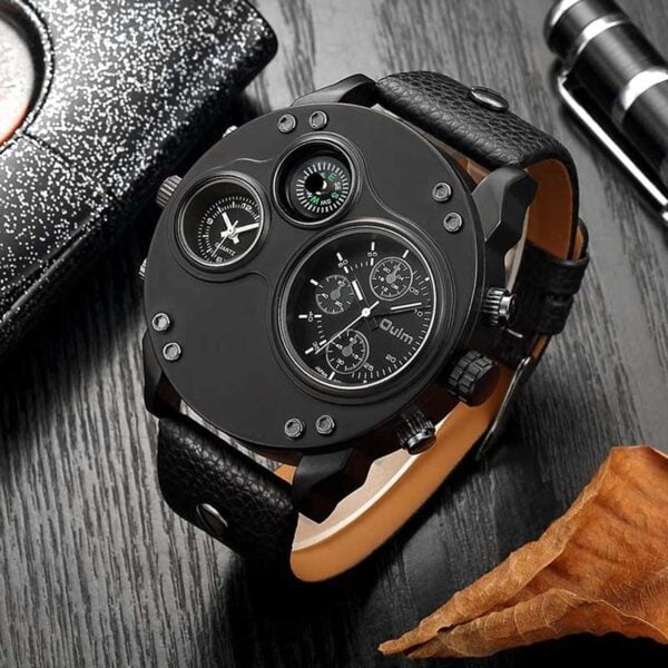 Reloj Elegante Para Hombre Negro Oulm 3741 Original - Image 2