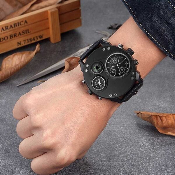 Reloj Elegante Para Hombre Negro Oulm 3741 Original - Image 3
