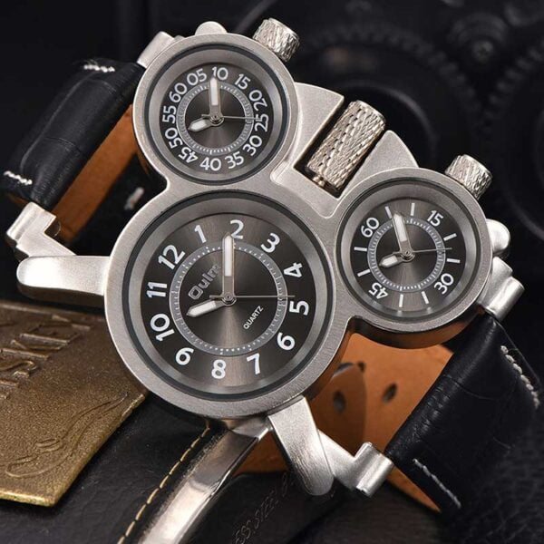 Reloj Oulm Original Multifunción 3 Diales Militar - Image 4