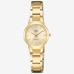 Reloj Para Mujer Q&Q Elegante Dama Acero Dorado Con Estuche