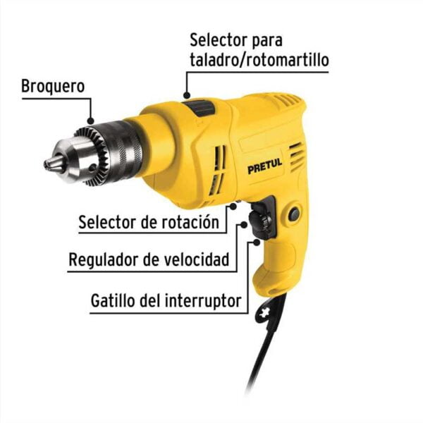 Taladro Pretul  Rotomartillo 1/2 Percutor Velocidad Variable - Image 3