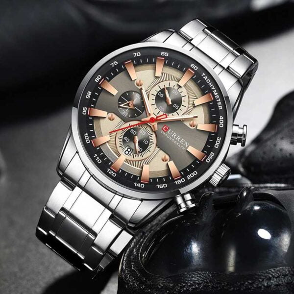 Reloj Curren 8351 Con Cronógrafos MT04 Color Café Original - Image 2