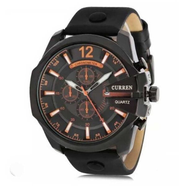 Reloj Curren 8176 Para Hombre Original Color Negro | Naranja - Image 4