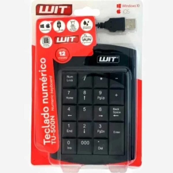 Teclado Numérico Usb Pad Mini Ergonómico WIT TU-500N - Image 3