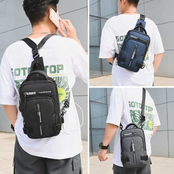 Bolso Pechera Para Hombre Morral Lujo Bandolera Impermeable - Image 4