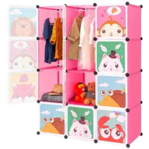 Armario Infantil Modular Con Dibujos Portátil 3 Columnas