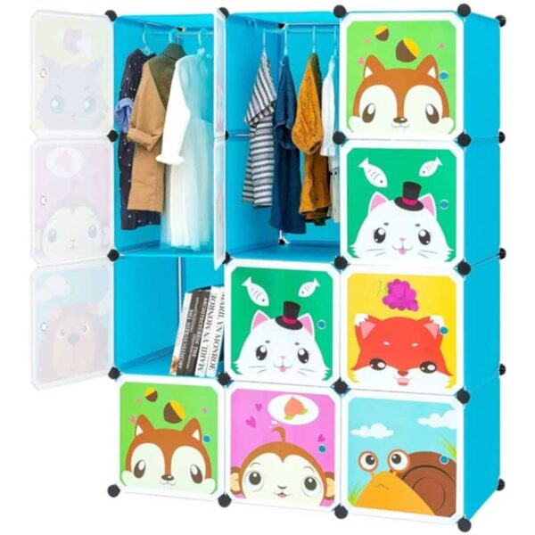 Armario Infantil Modular Con Dibujos Portátil 3 Columnas - Image 2