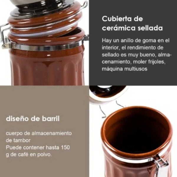 Molinillo De Café Manual Con Ajuste En Cerámica Sin Calor - Image 2