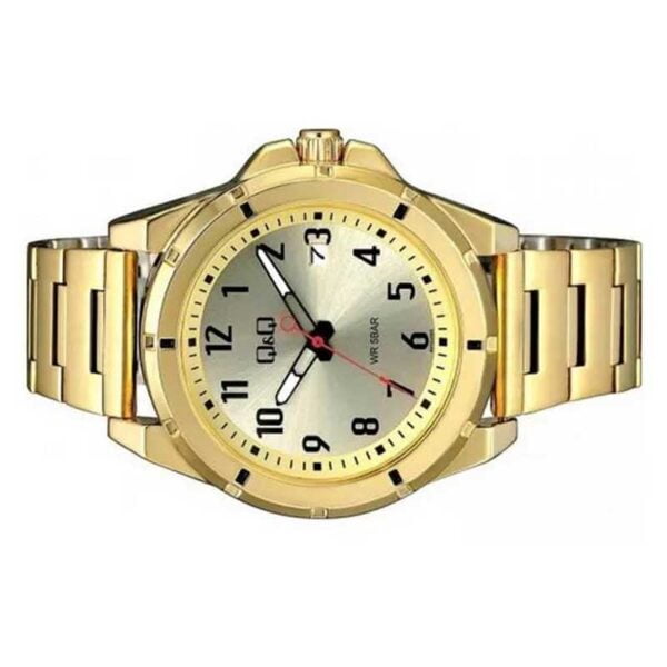 Reloj Para Hombre Q&Q Original A472j003y Dorado Con Estuche-2