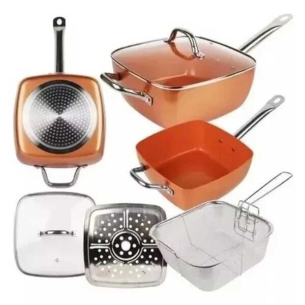 Sartenes Ollas Copper Pan x 5 piezas Cacerola Antiadherente - Image 4