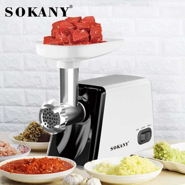 Molino Eléctrico Para Carne Maíz 2500w Con Embutidor Sokany - Image 2