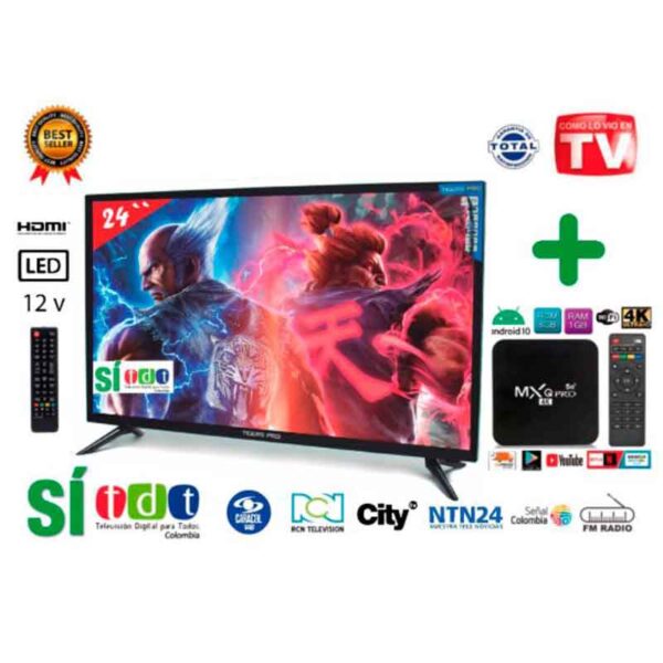 Televisor Led 24 Pulgadas HD Con TDT Integrado Tv Box 4k - Image 4