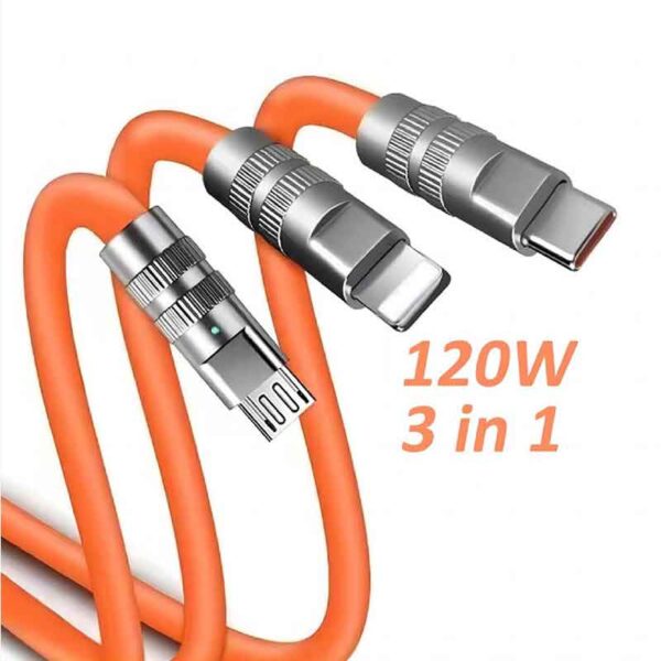 Cable Múltiple 3 En 1 Carga Super Rápida Aleación De Zinc - Image 4