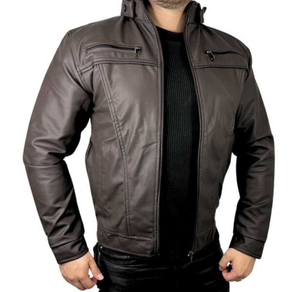 Chaqueta Ludson Clásica Piloto Color Café Cuerotex Premium - Image 2