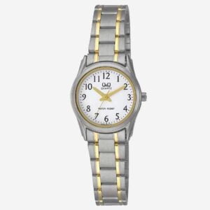 Reloj Mujer Q&Q Bicolor Acero Dama Con Estuche Original
