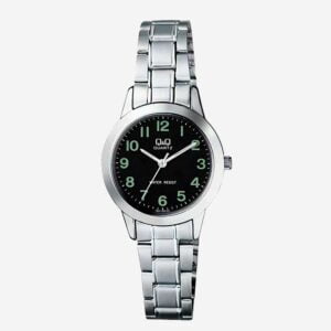 Reloj Mujer Elegante Q&Q Acero Plateado Dama Con Estuche