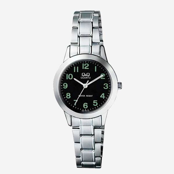Reloj Mujer Elegante Q&Q Acero Plateado Dama Con Estuche