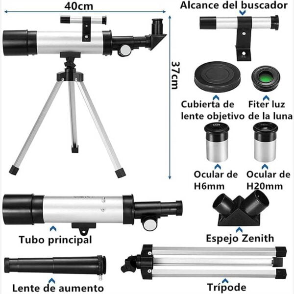 Telescopio Refractor Astronómico Para Principiantes 50MM - Image 4