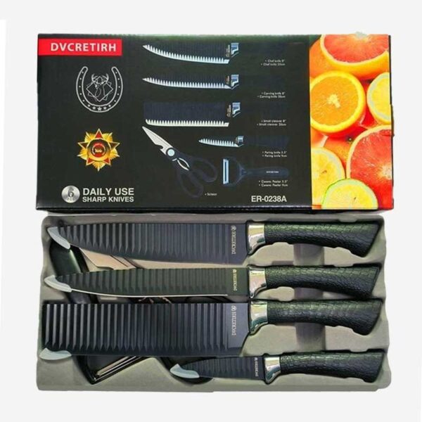 Set de Cuchillos Cocina Corrugados Antideslizantes Zirconio
