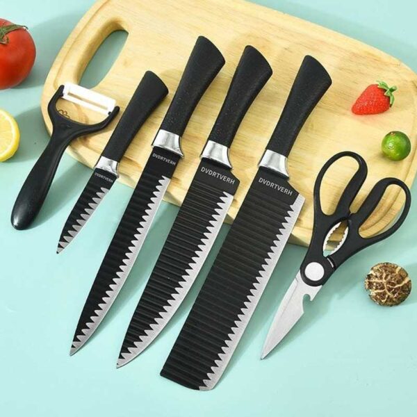Set de Cuchillos Cocina Corrugados Antideslizantes Zirconio - Image 4