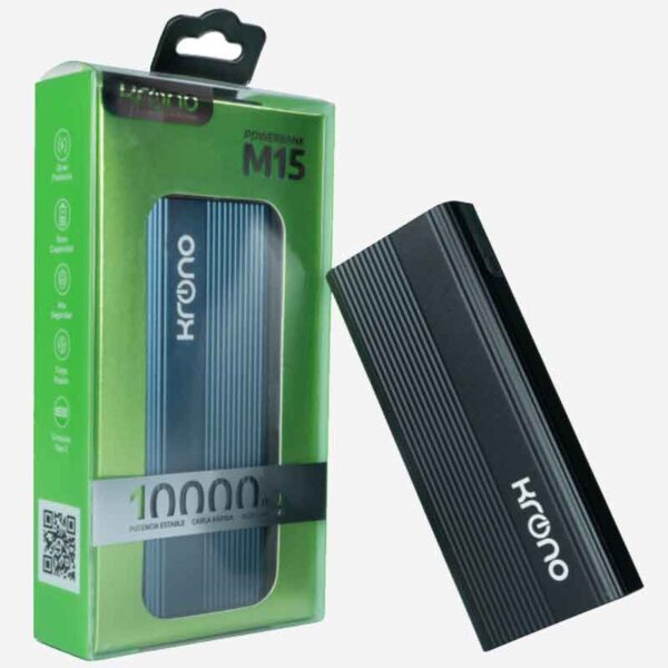 Power Bank M15 Batería 10000 MAH Krono Pantalla LCD