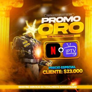 Promoción Oro Netflix + IPTV | 1 Mes | LanShoppe