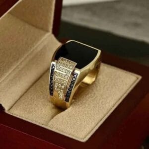Anillo De Plata Hombre 4 Baños De Oro 18 kl