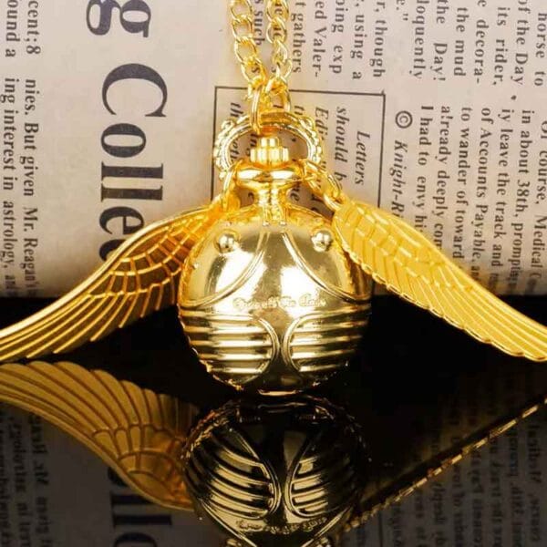 Collar De Harry Potter Snitch Dorada Reloj Snitch Unisex - Image 2