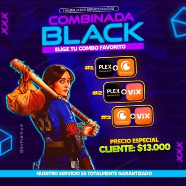 Combo Plex y Vix o crunchyroll 1 Mes De Streaming