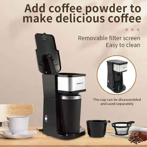Cafetera Portátil Eléctrica Acero Inoxidable Vaso Térmico - Image 3