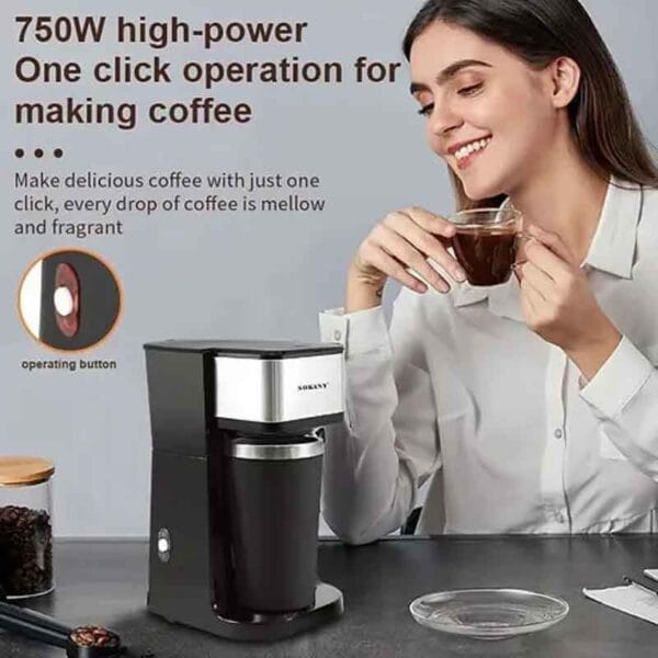 Cafetera Portátil Eléctrica Acero Inoxidable Vaso Térmico - Image 2