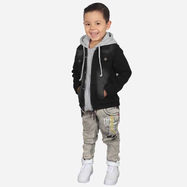 Chaqueta De Jean Para Niño Con Capota En Algodón