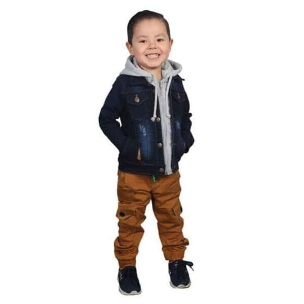 Chaqueta De Jean Para Niño Con Capota En Algodón - Image 4