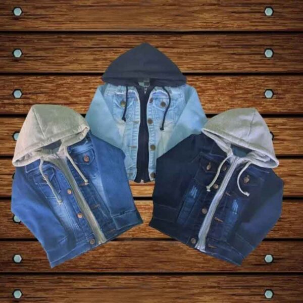 Chaqueta De Jean Para Niño Con Capota En Algodón - Image 2