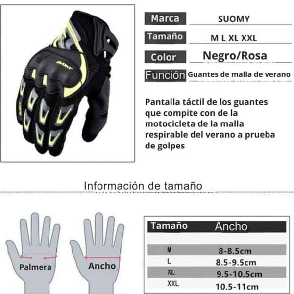 Guantes Moto Racing Transpirables Unisex Manoplas De Malla - Image 4