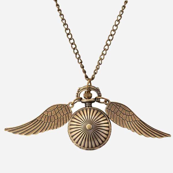 Collar Reloj Snitch De La Saga Harry Potter Dorado