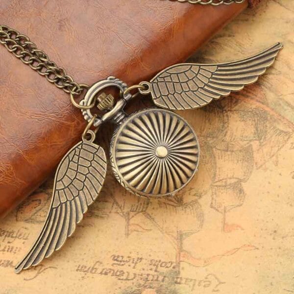 Collar Reloj Snitch De La Saga Harry Potter Dorado - Image 3