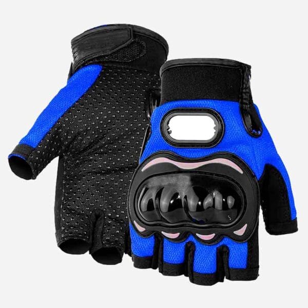 Guantes Medio Dedo Para Moto Pro Biker Con Protecciones