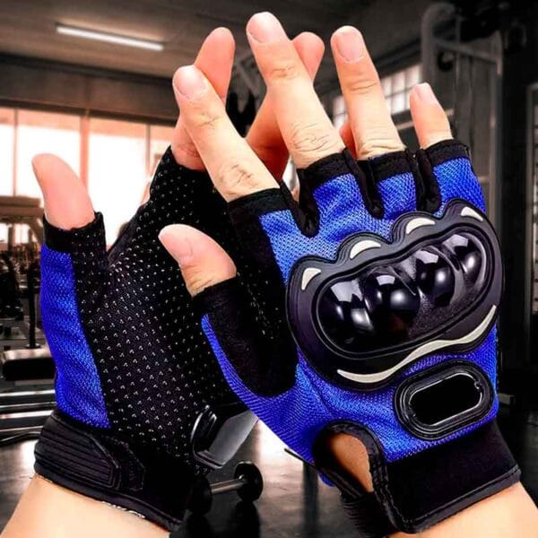 Guantes Medio Dedo Para Moto Pro Biker Con Protecciones - Image 3