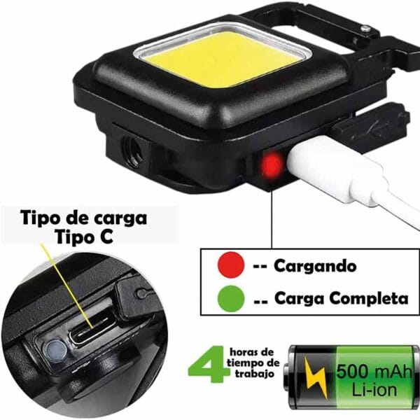 Mini Linterna Llavero Potente Recargable - Image 4