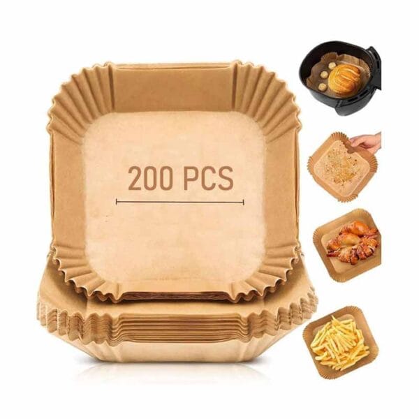 Papel Antiadherente Airfryer Cuadrado X 200 Unidades