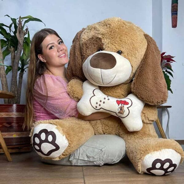 Peluche De Perro Con Hueso Tamaño 1,40 M | Lanshoppe
